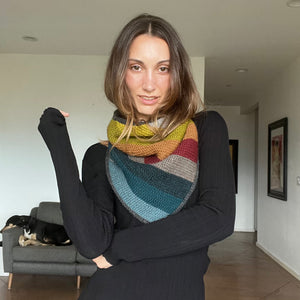 one-of-a-kind handknit sample: color block cowl  - Knot Another Hat