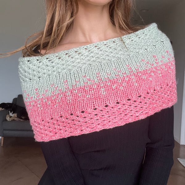 one-of-a-kind handknit sample: mosaic cowl  - Knot Another Hat