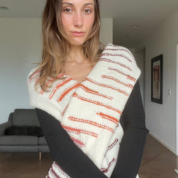 one-of-a-kind handknit sample: chunky scarf  - Knot Another Hat