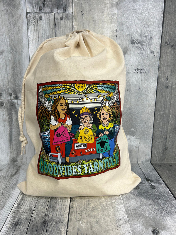 Good Vibes Yarn Tour Souvenir Knitting Getaways Project Bag  - Knot Another Hat