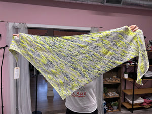 one-of-a-kind handknit sample: roam asymmetrical triangular shawl - Knot Another Hat