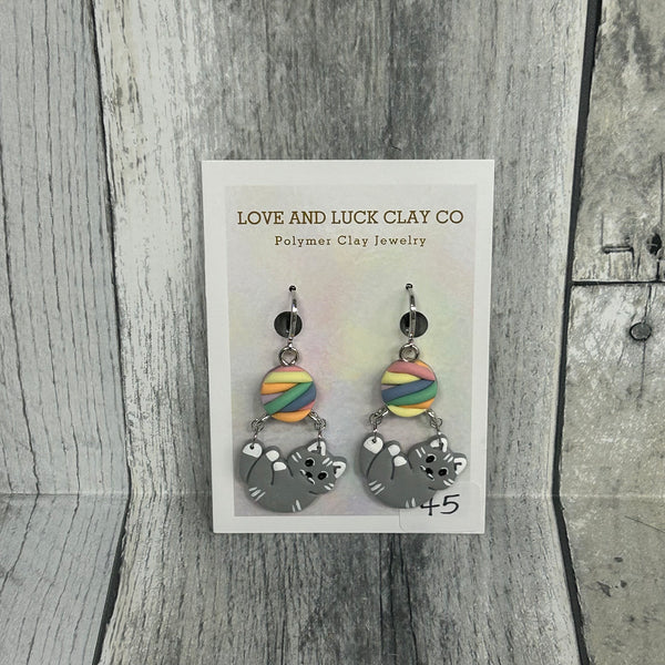 love and luck clay earrings