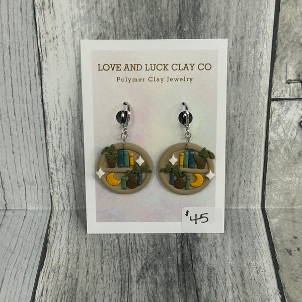 love and luck clay earrings