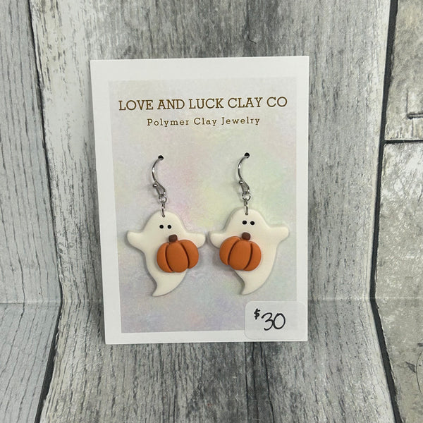 love and luck clay earrings