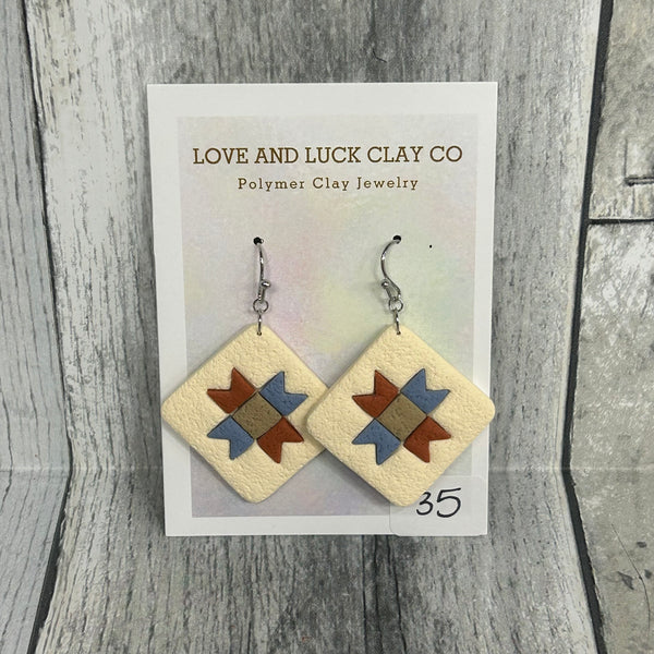 love and luck clay earrings