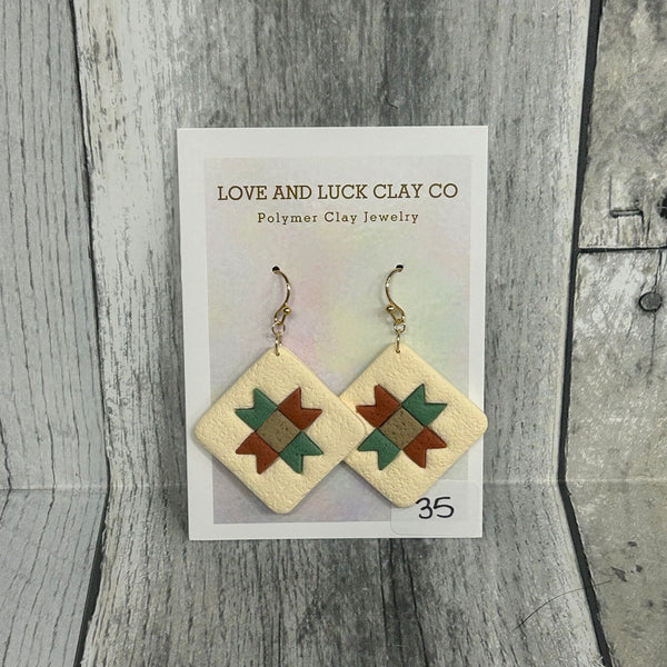 love and luck clay earrings