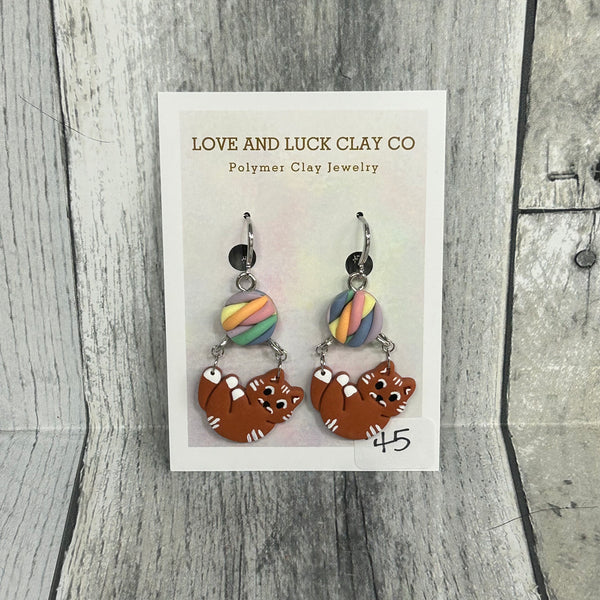 love and luck clay earrings