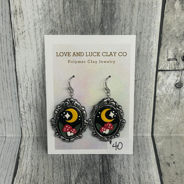 love and luck clay earrings