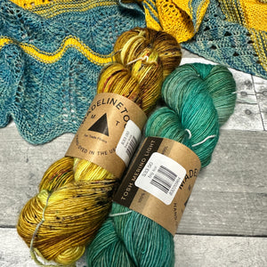 LYS Day Route 1 Shawl Kits bee wax and big sur - Knot Another Hat