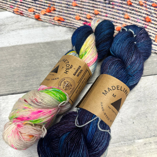 LYS Day Audacious Planned-Pooling Shawl Kits seated ballerina and baroque violet - Knot Another Hat