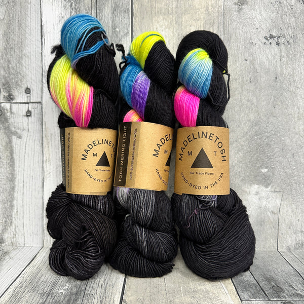 #MadMay limited edition yarn and kits tosh merino light single skein / dark rainbow - Knot Another Hat