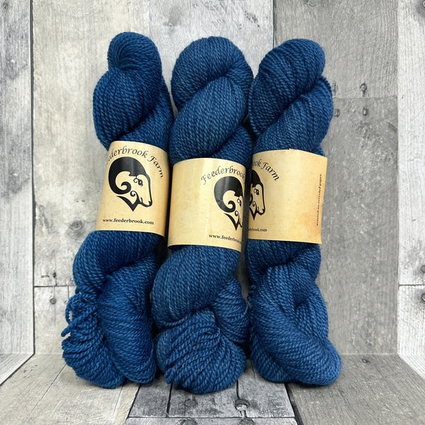 feederbrook farm BFL entropy DK solid indigo - Knot Another Hat