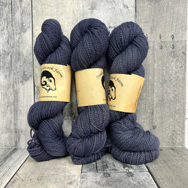 feederbrook farm BFL entropy DK solid slate - Knot Another Hat
