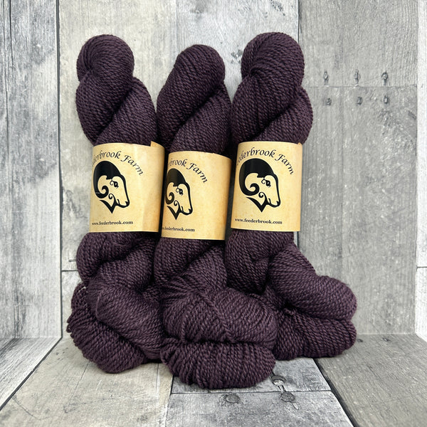 feederbrook farm BFL entropy DK solid grape - Knot Another Hat