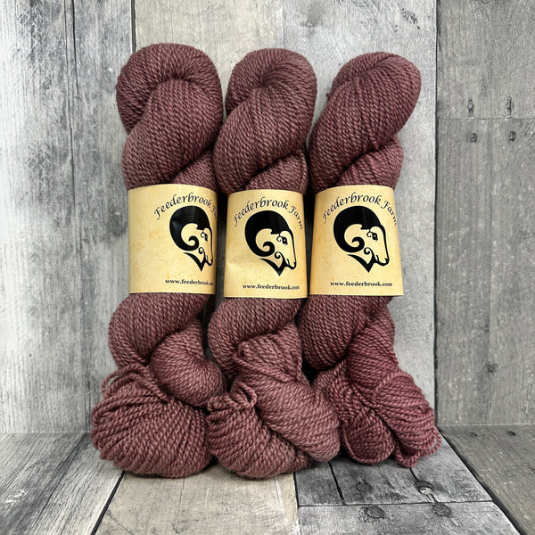 feederbrook farm BFL entropy DK solid mauve - Knot Another Hat