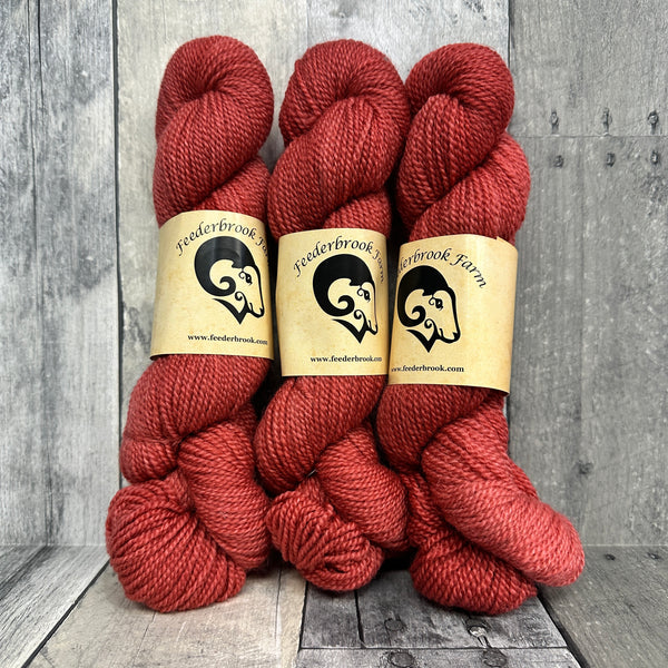 feederbrook farm BFL entropy DK solid cran - Knot Another Hat