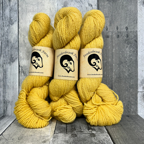 feederbrook farm BFL entropy DK solid mustard - Knot Another Hat