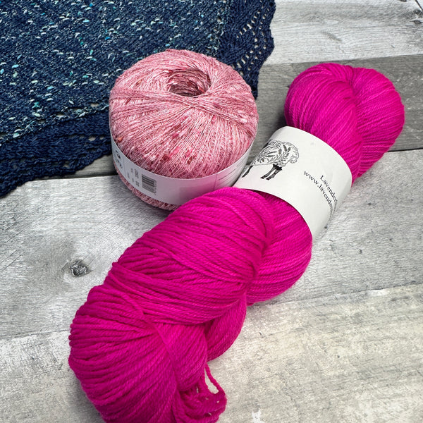 knot another hat wavelength shawl grab-n-go bundles shaniko cherry bomb and bubblegum - Knot Another Hat