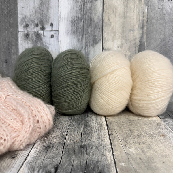 knot another hat roma cowl/scarf grab-n-go bundles sage/cream - Knot Another Hat