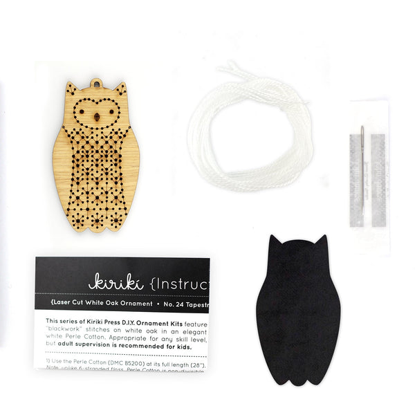 kiriki press embroidery ornament kit- owl - Knot Another Hat
