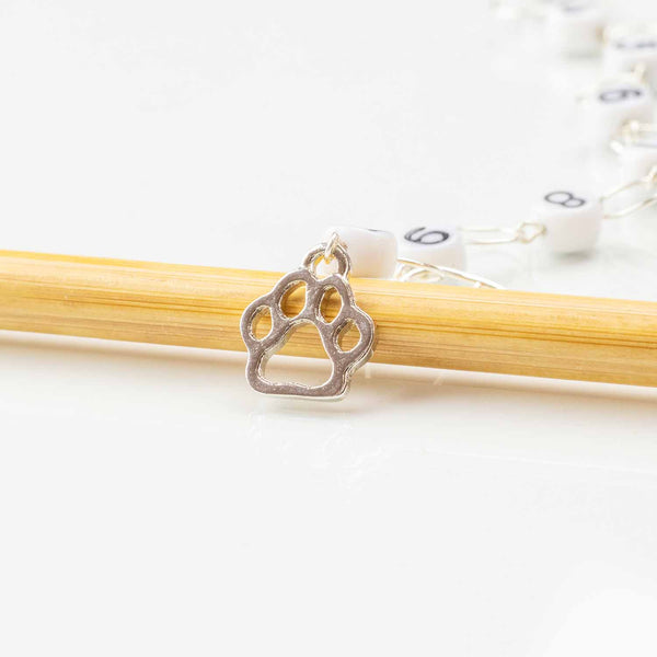 twice sheared sheep chain row counter paw print / small (fits up to size US4 needle/E hook) - Knot Another Hat