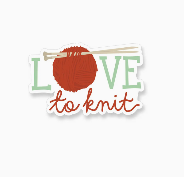 apartment 2 vinyl stickers love to knit - Knot Another Hat
