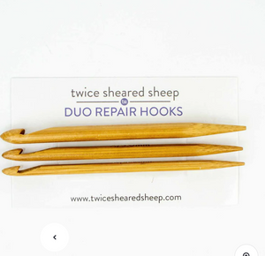twice sheared sheep wooden repair hooks  - Knot Another Hat