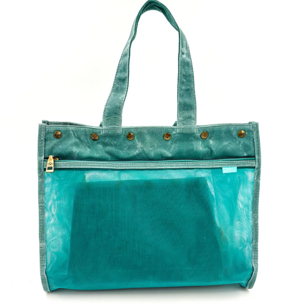 della q maker's mesh tote teal - Knot Another Hat