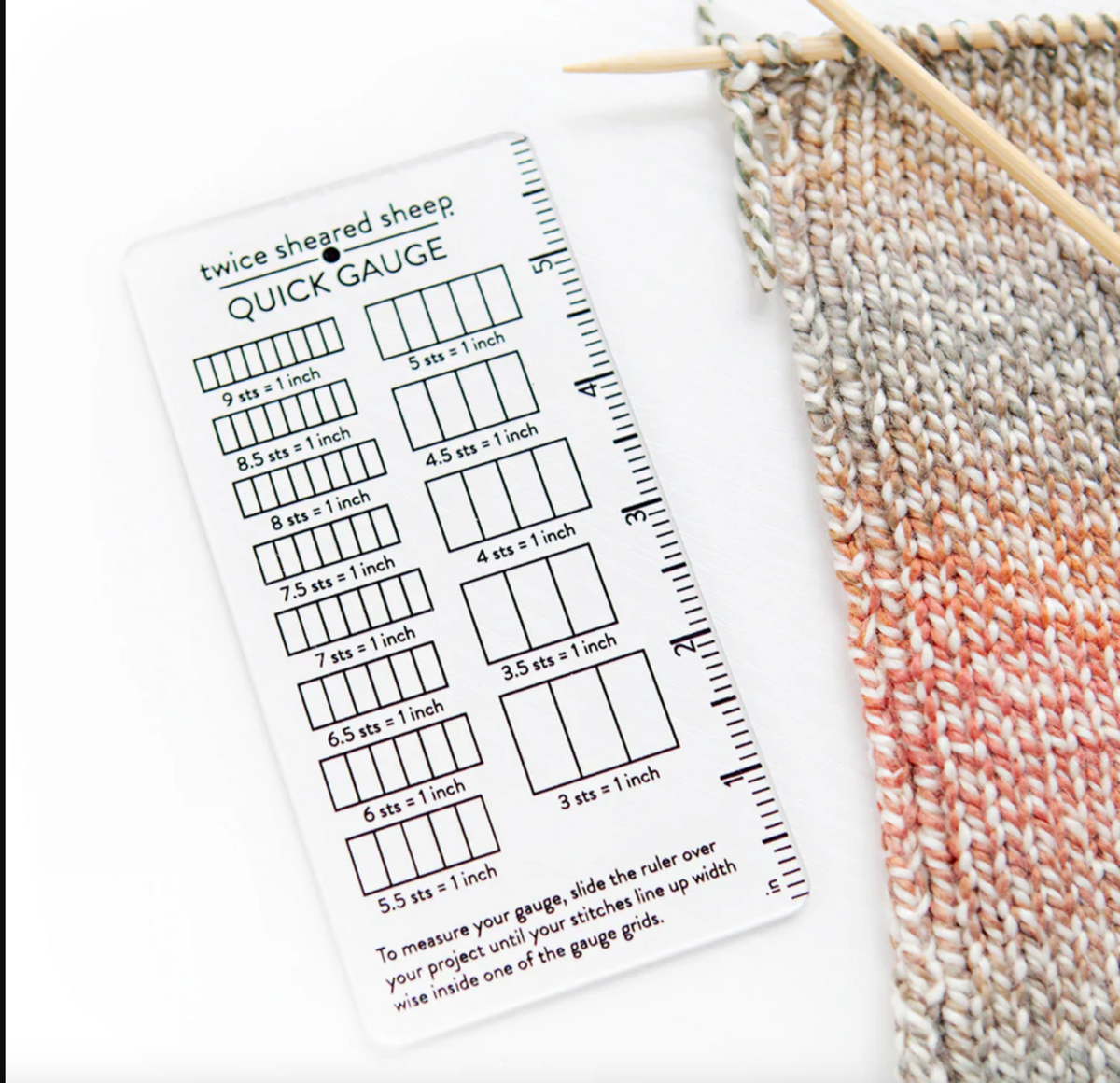 twice sheared sheep quick gauge ruler – Knot Another Hat