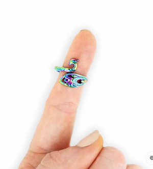twice sheared sheep peacock tension ring  - Knot Another Hat