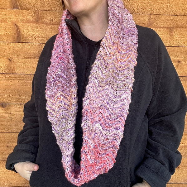 one-of-a-kind handknit sample: twilight's embrace cowl - Knot Another Hat