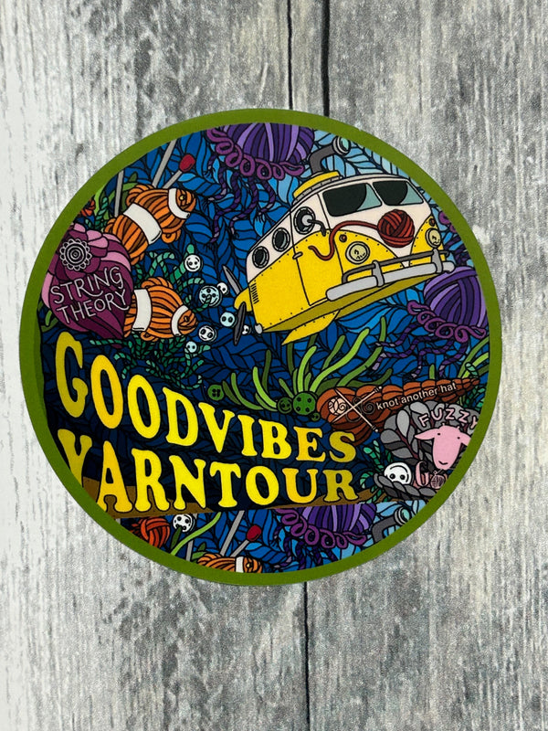 Good Vibes Yarn Tour Souvenir Stickers under the sea box sticker - Knot Another Hat