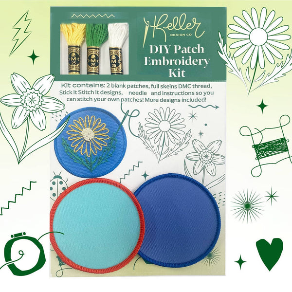 keller designs diy embroidery patch kit floral - Knot Another Hat