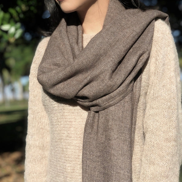 slate + salt handloom cashmere scarf espresso - Knot Another Hat