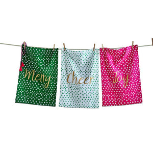 joyful holiday dish towel set - Knot Another Hat