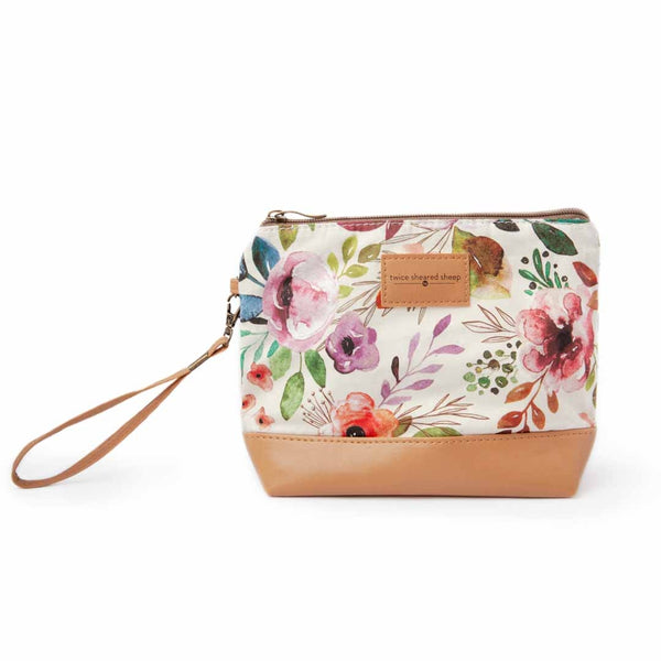 twice sheared sheep mini trini small sock project bag spring floral - Knot Another Hat