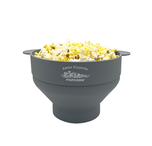 amish country popcorn silicone microwave popper grey - Knot Another Hat