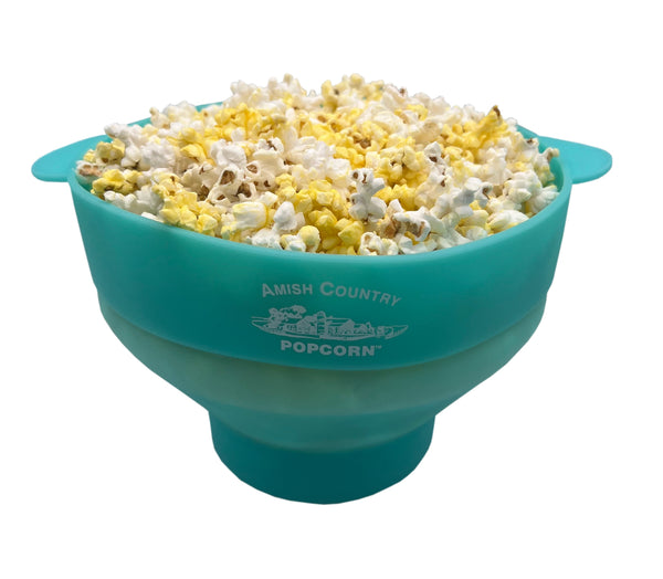 amish country popcorn silicone microwave popper teal - Knot Another Hat