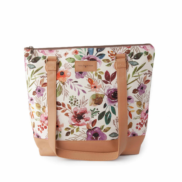 twice sheared sheep mega trinity project bag spring floral - Knot Another Hat