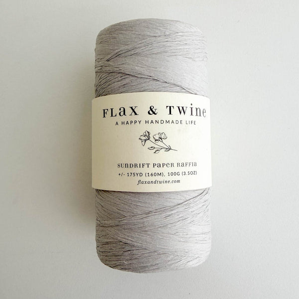 flax & twine sundrift paper raffia fog - Knot Another Hat