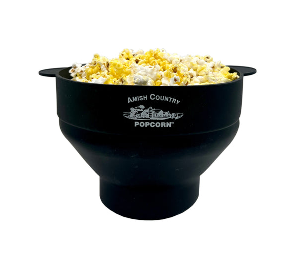 amish country popcorn silicone microwave popper black - Knot Another Hat