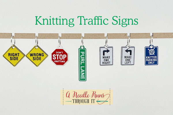 Knitting Traffic Signs - Stitch Markers (set of 7) - Knot Another Hat