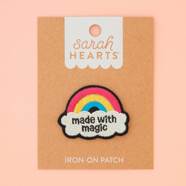 sarah hearts iron-on patch made with magic - Knot Another Hat