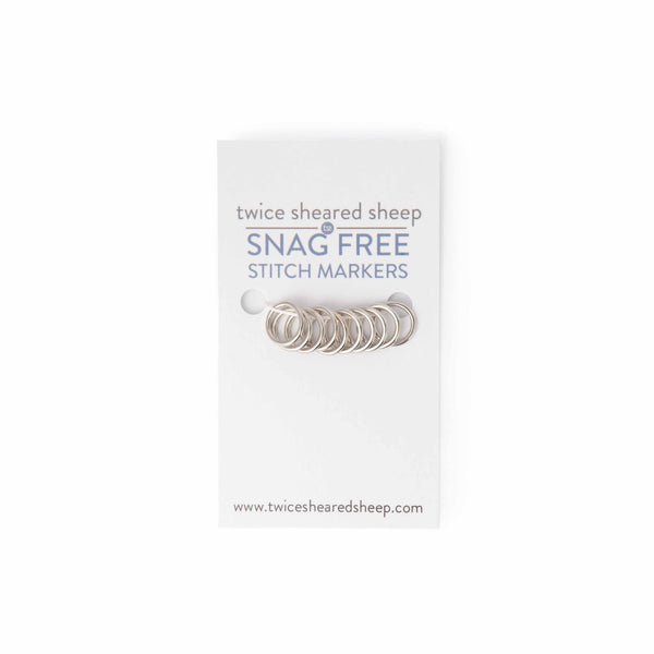 twice sheared sheep simple silver ring stitch markers - Knot Another Hat