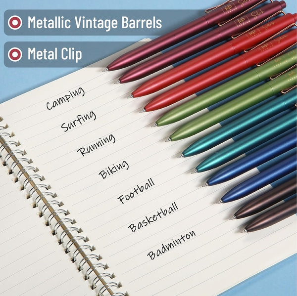 retractable gel pen set - black ink - Knot Another Hat