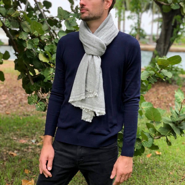 slate + salt handloom cashmere scarf gray - Knot Another Hat