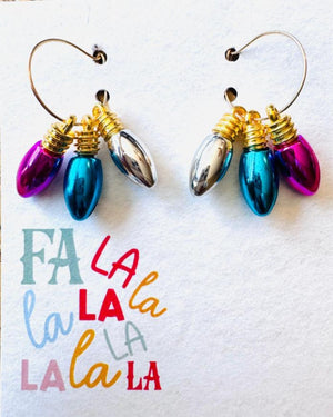 christmas light earrings - Knot Another Hat