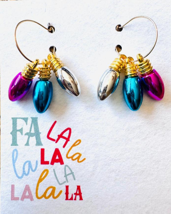 christmas light earrings - Knot Another Hat