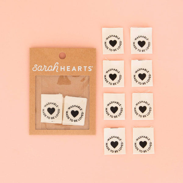 sarah hearts organic cotton project labels washable - Knot Another Hat