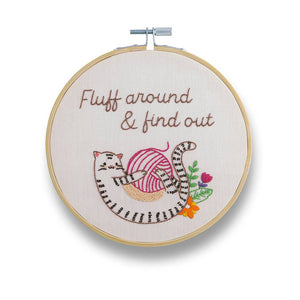 Fluff Around And Find Out Embroidery Kit - Knot Another Hat